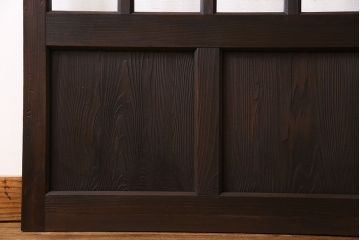 和製アンティーク　モダンな雰囲気漂う細身のガラス戸(引き戸、仕切り戸、建具)3枚セット
