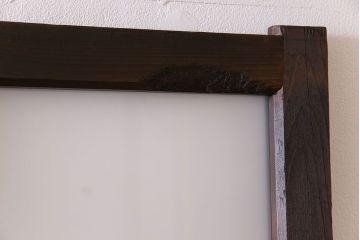 和製アンティーク　モダンな雰囲気漂う細身のガラス戸(引き戸、仕切り戸、建具)3枚セット