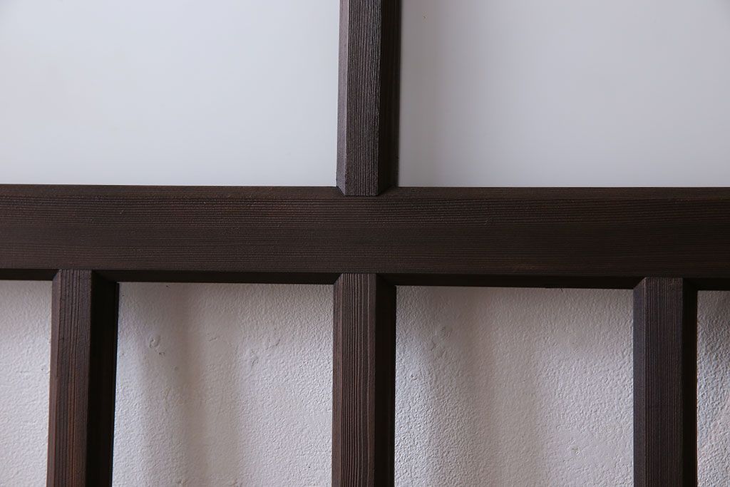 和製アンティーク　モダンな雰囲気漂う細身のガラス戸(引き戸、仕切り戸、建具)3枚セット