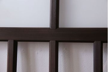 和製アンティーク　モダンな雰囲気漂う細身のガラス戸(引き戸、仕切り戸、建具)3枚セット