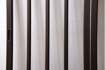 和製アンティーク　モダンな雰囲気漂う細身のガラス戸(引き戸、仕切り戸、建具)3枚セット