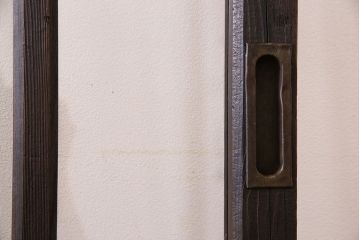 和製アンティーク　モダンな雰囲気漂う細身のガラス戸(引き戸、仕切り戸、建具)3枚セット