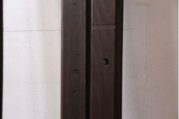 和製アンティーク　モダンな雰囲気漂う細身のガラス戸(引き戸、仕切り戸、建具)3枚セット