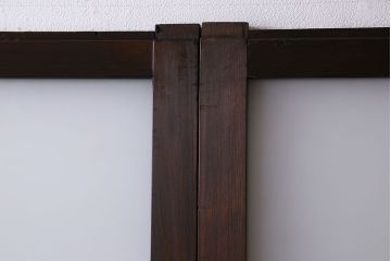 和製アンティーク　モダンな雰囲気漂う細身のガラス戸(引き戸、仕切り戸、建具)3枚セット