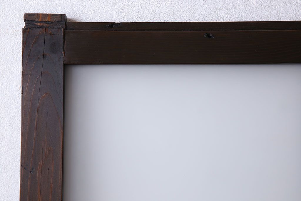 和製アンティーク　モダンな雰囲気漂う細身のガラス戸(引き戸、仕切り戸、建具)3枚セット