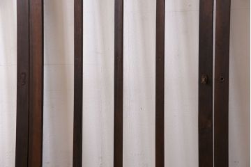 和製アンティーク　モダンな雰囲気漂う細身のガラス戸(引き戸、仕切り戸、建具)3枚セット