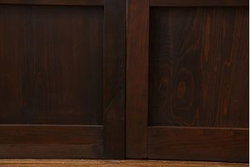 和製アンティーク　モダンな雰囲気漂う細身のガラス戸(引き戸、仕切り戸、建具)3枚セット