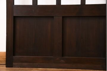 和製アンティーク　モダンな雰囲気漂う細身のガラス戸(引き戸、仕切り戸、建具)3枚セット