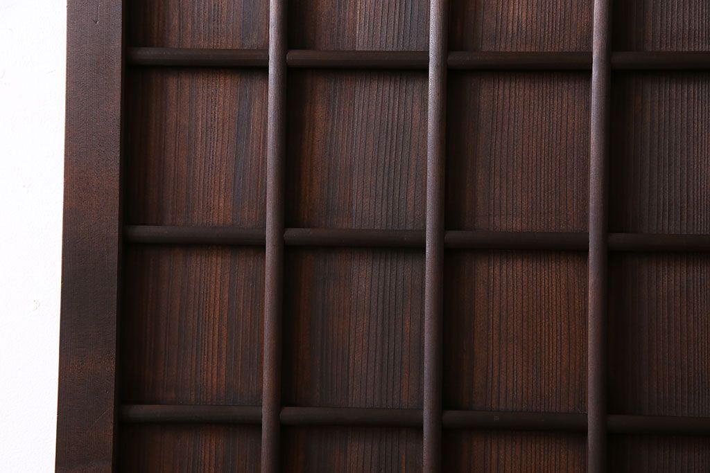 和製アンティーク　マス目格子　柾目が上品で美しいドア(きつね格子、狐格子、木製扉、建具)