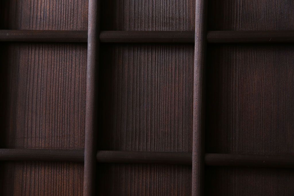 和製アンティーク　マス目格子　柾目が上品で美しいドア(きつね格子、狐格子、木製扉、建具)