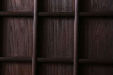 和製アンティーク　マス目格子　柾目が上品で美しいドア(きつね格子、狐格子、木製扉、建具)