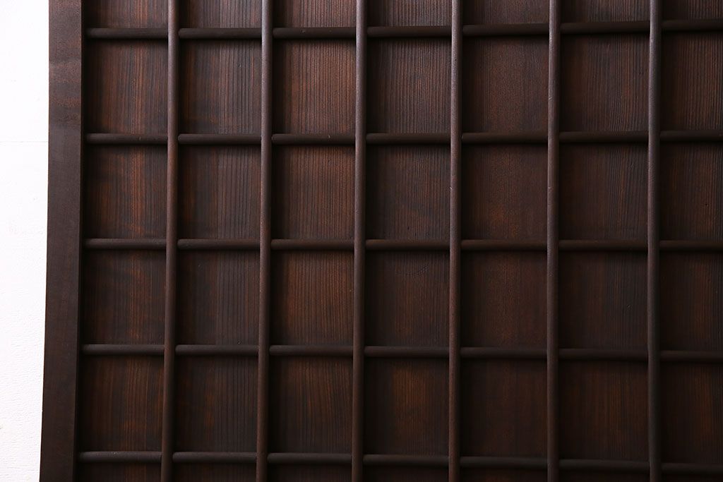 和製アンティーク　マス目格子　柾目が上品で美しいドア(きつね格子、狐格子、木製扉、建具)