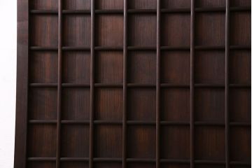 和製アンティーク　マス目格子　柾目が上品で美しいドア(きつね格子、狐格子、木製扉、建具)