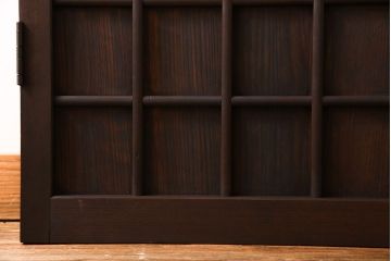 和製アンティーク　マス目格子　柾目が上品で美しいドア(きつね格子、狐格子、木製扉、建具)
