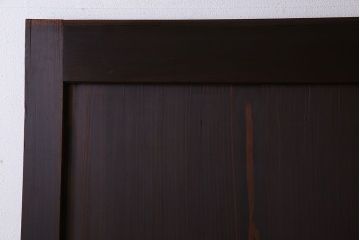 和製アンティーク　格子の帯がアクセントのシンプルな格子帯戸(引き戸、仕切り戸、建具)2枚組