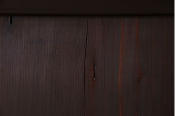 和製アンティーク　格子の帯がアクセントのシンプルな格子帯戸(引き戸、仕切り戸、建具)2枚組