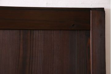 和製アンティーク　格子の帯がアクセントのシンプルな格子帯戸(引き戸、仕切り戸、建具)2枚組