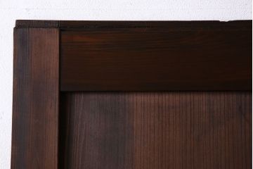 和製アンティーク　格子の帯がアクセントのシンプルな格子帯戸(引き戸、仕切り戸、建具)2枚組