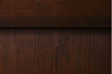 和製アンティーク　格子の帯がアクセントのシンプルな格子帯戸(引き戸、仕切り戸、建具)2枚組