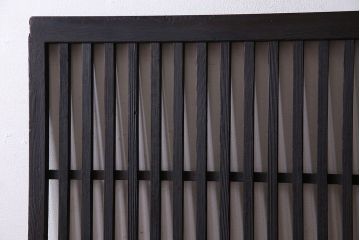 和製アンティーク　背の低い和モダンな格子戸(窓、明り取り、明かり取り、衝立て)2枚組