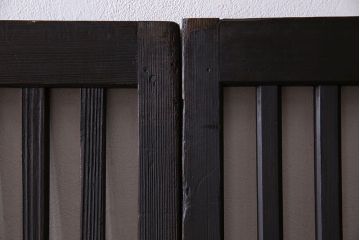 和製アンティーク　背の低い和モダンな格子戸(窓、明り取り、明かり取り、衝立て)2枚組