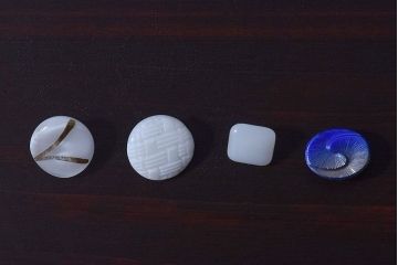 アンティーク雑貨　チェコガラス　シックなビンテージボタン11個セット