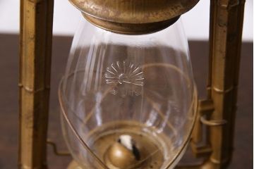 アンティーク雑貨　昭和レトロ　日本製　味わい深い風合いのオイルランプ(照明、ディスプレイ雑貨)