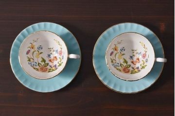 イギリスビンテージ　AYNSLEY(エインズレイ) コテージガーデン　カップ&ソーサー2客セット(洋食器)