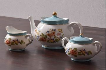 イギリスビンテージ　AYNSLEY(エインズレイ) コテージガーデン　ポット3点セット(洋食器)