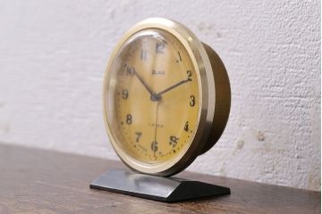 アンティーク雑貨　ソビエト製(ロシア)(USSR)　SLAVA社　シックなアンティーク置時計(目覚まし時計、枕時計)