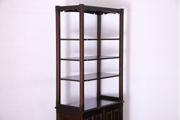 中古　北海道民芸家具　シックな雰囲気漂う四方棚(飾り棚)(定価30万円)