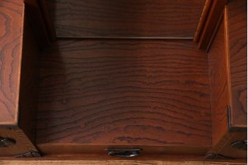 中古　民芸家具　姿鏡が印象的な高級感漂う国産の鏡台(姿見、ドレッサー)