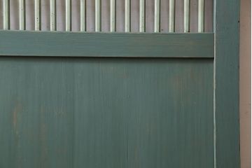 ペイント建具　グリーンカラーがお洒落な格子帯戸1枚(板戸、引き戸)