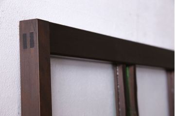 大正ロマン　レトロデザインの色ガラス入りアンティークドア(扉)