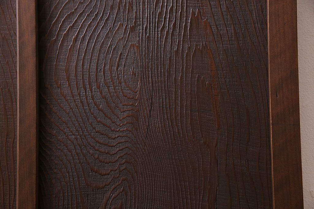 大正ロマン　レトロデザインの色ガラス入りアンティークドア(扉)