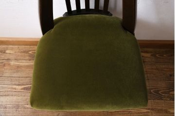 アンティーク家具　大正ロマン　古いナラ材のアンティーク回転椅子(イス、ワークチェア)