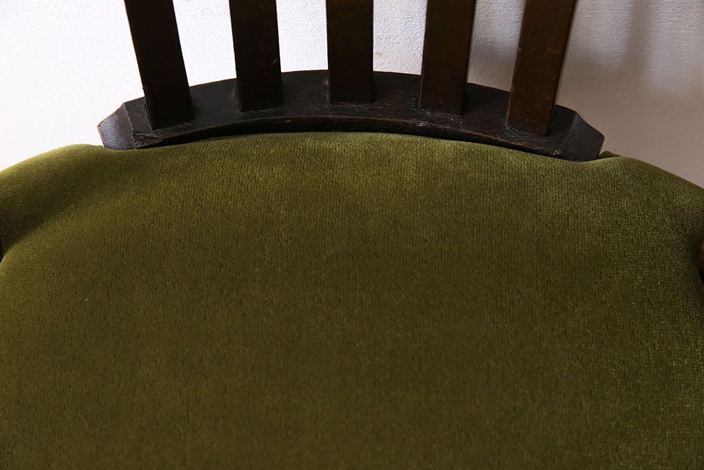 アンティーク家具　大正ロマン　古いナラ材のアンティーク回転椅子(イス、ワークチェア)