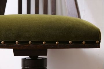 アンティーク家具　大正ロマン　古いナラ材のアンティーク回転椅子(イス、ワークチェア)