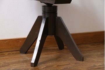 アンティーク家具　大正ロマン　古いナラ材のアンティーク回転椅子(イス、ワークチェア)