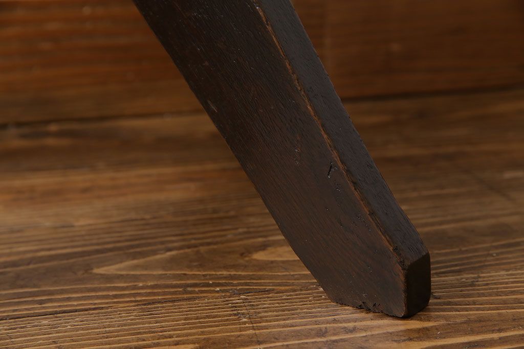 アンティーク家具　大正ロマン　古いナラ材のアンティーク回転椅子(イス、ワークチェア)