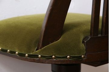 アンティーク家具　大正ロマン　古いナラ材のアンティーク回転椅子(イス、ワークチェア)