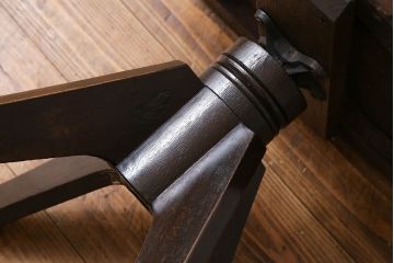 アンティーク家具　大正ロマン　古いナラ材のアンティーク回転椅子(イス、ワークチェア)