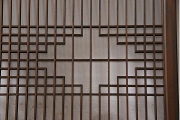 和家具　大振り!昭和期の古い書院欄間(明かり取り、明り取り)