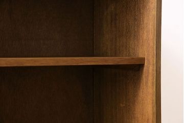 レトロ家具　昭和レトロ　鉄脚付き　木の質感が味わい深いキャビネット(収納棚、飾り棚、本箱)