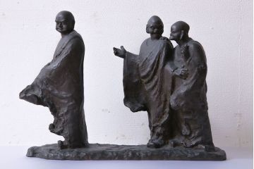 アンティーク雑貨　古民具・骨董　横江嘉純　ブロンズ像(僧侶、坊主、置物)