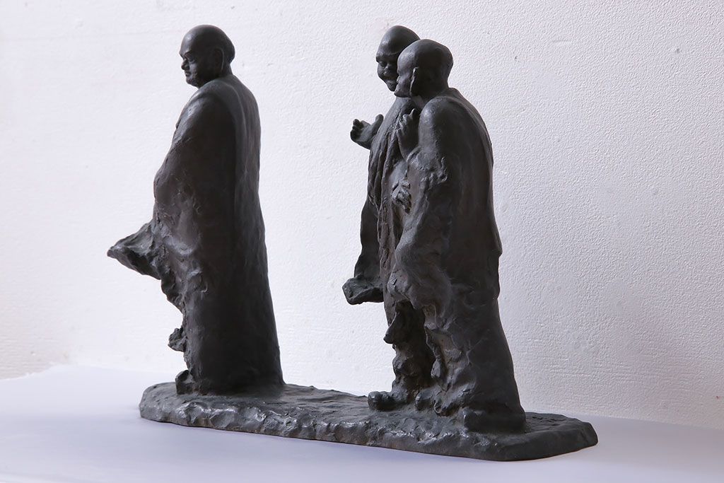 アンティーク雑貨　古民具・骨董　横江嘉純　ブロンズ像(僧侶、坊主、置物)