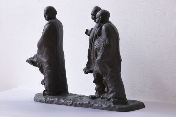 アンティーク雑貨　古民具・骨董　横江嘉純　ブロンズ像(僧侶、坊主、置物)