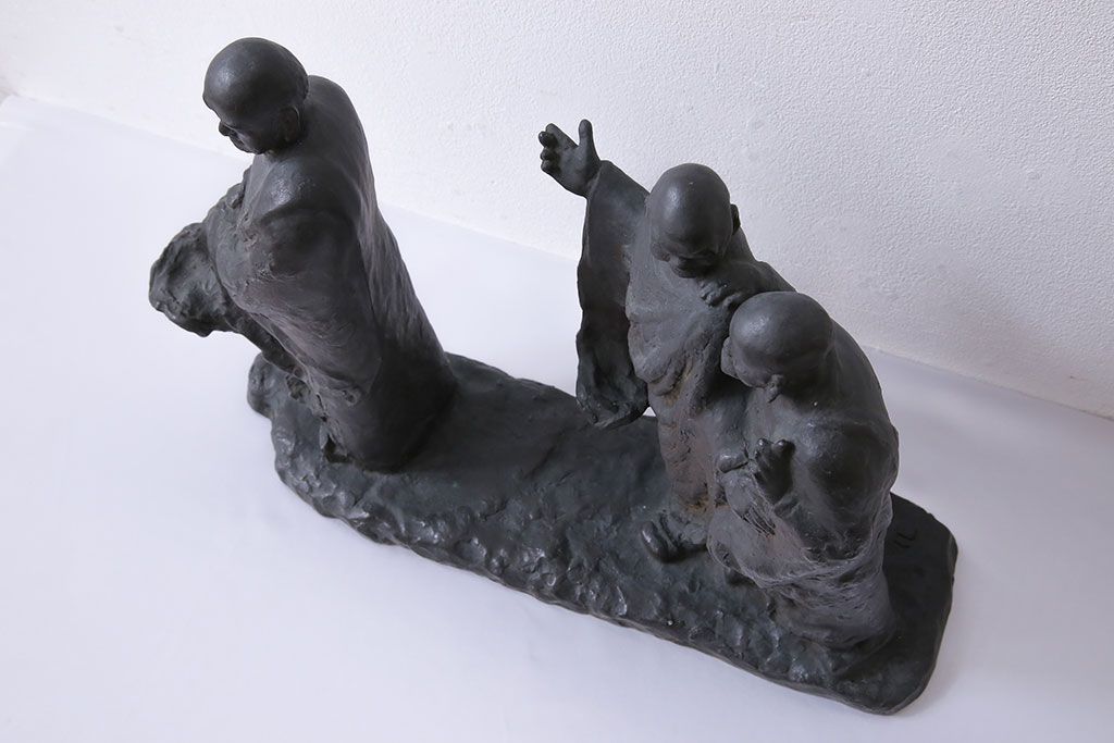 アンティーク雑貨　古民具・骨董　横江嘉純　ブロンズ像(僧侶、坊主、置物)