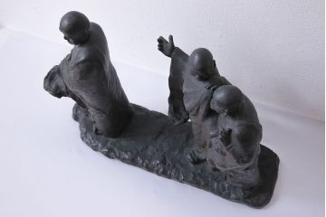 アンティーク雑貨　古民具・骨董　横江嘉純　ブロンズ像(僧侶、坊主、置物)