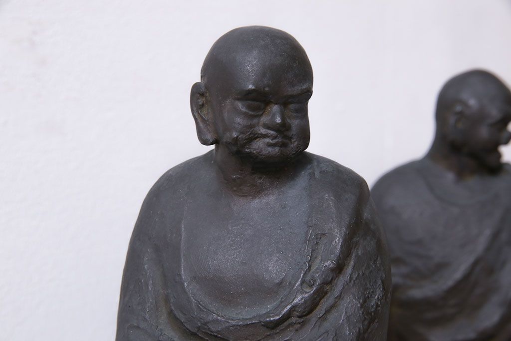 アンティーク雑貨　古民具・骨董　横江嘉純　ブロンズ像(僧侶、坊主、置物)